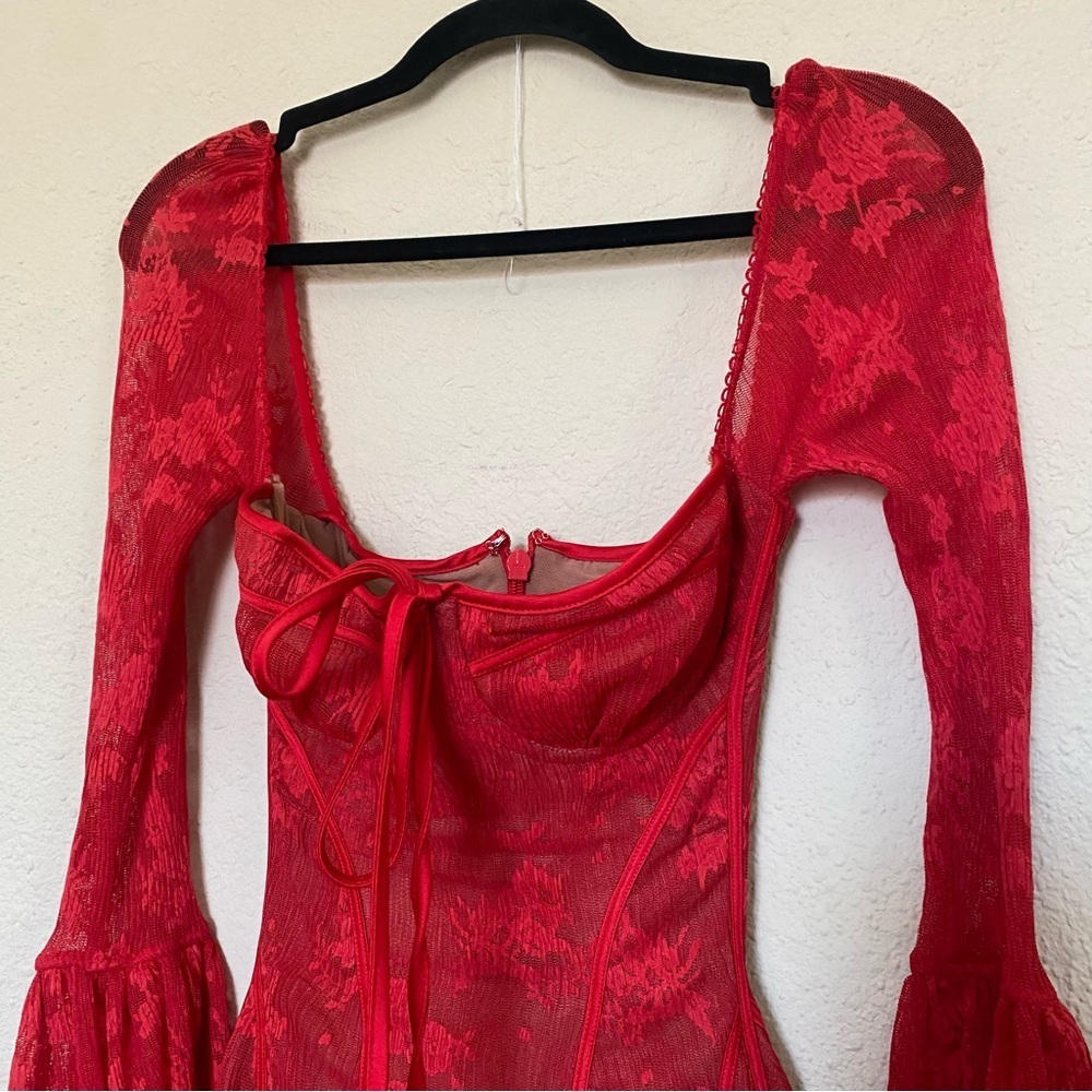 House of CB ‘Analissa’ Scarlett Lace Corset Mini Dress NWOT size XS Taller‎ - Picture 11 of 14